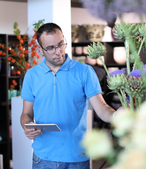 Florist in shop